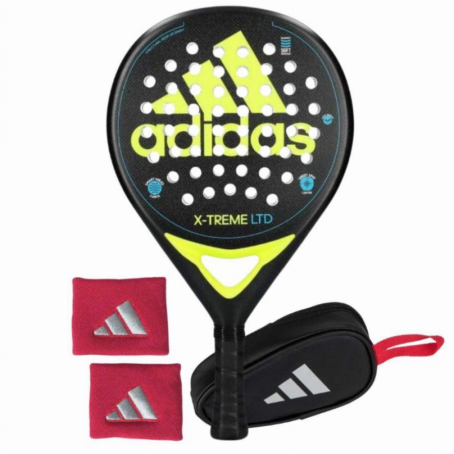 Pack Adidas X-Treme Lime Noir Raquette avec Porte-monnaie et Sacs de poignet   Offre - Pas cher