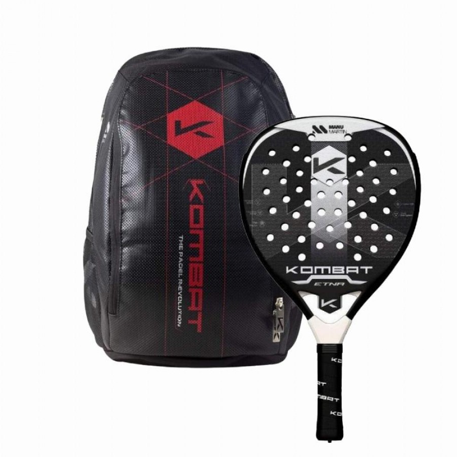 Pack Pala Kombat Manu Martin Etna y Mochila Roja  Oferta + Barato