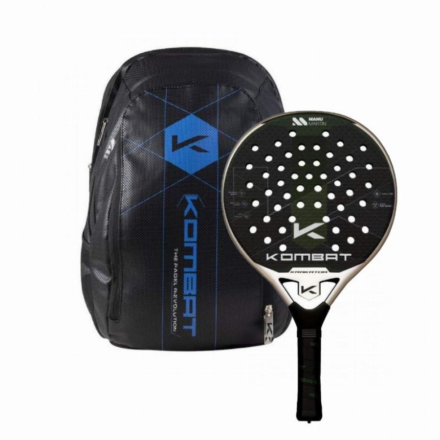 Pack Pala Kombat Manu Martin Krakatoa y Mochila Azul  Oferta + Barato
