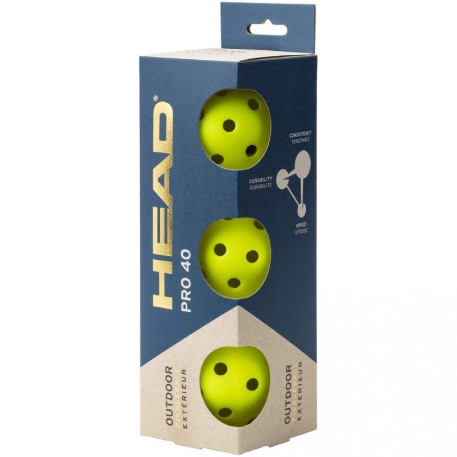 Cabeça de Pickleball Pelotas Pro 40 Ao Ar Livre 3 Unidades  Oferta + Barato