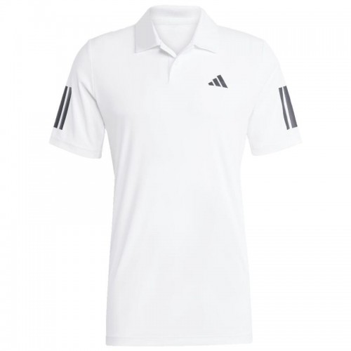 Polo Adidas Club 3 Stripes Branco Preto