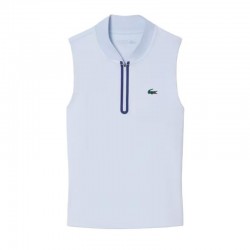 Polo Lacoste Sleeveless Ultra Dry Azul Claro Mujer