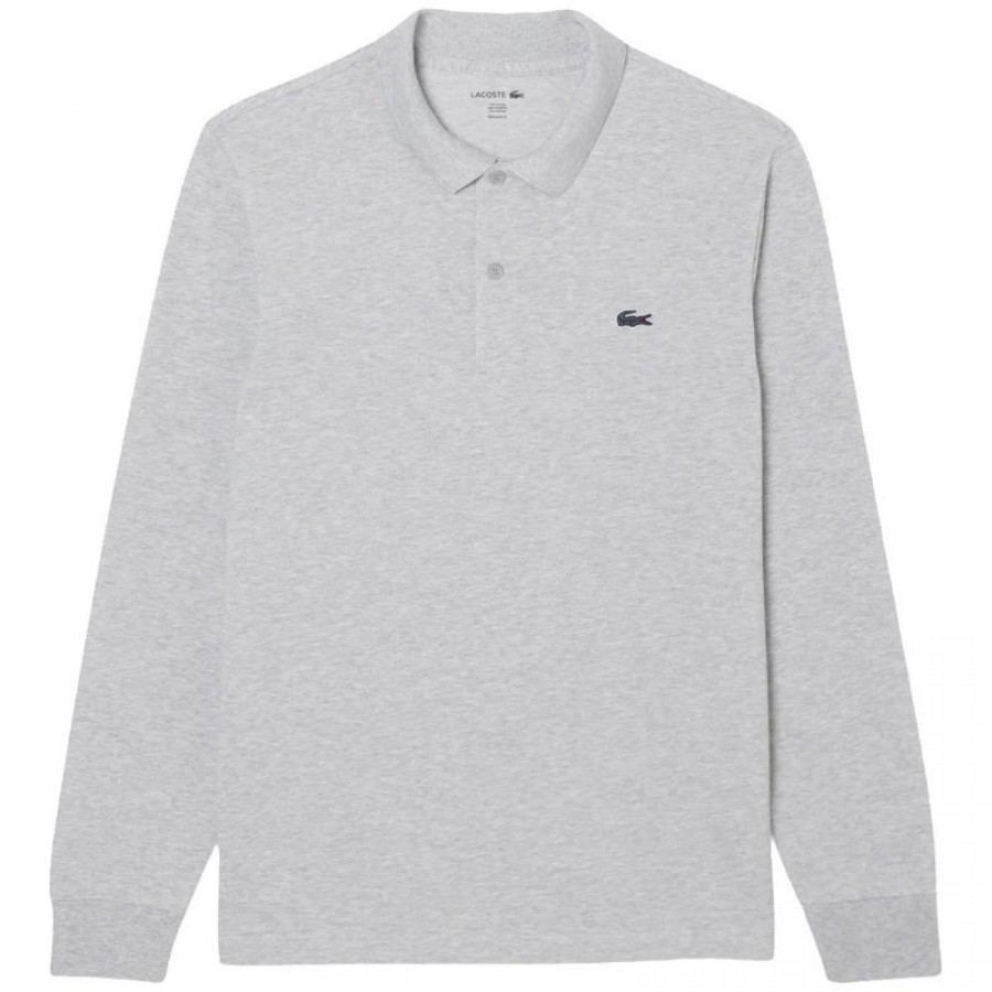 Polo Manga Larga Lacoste Regular Fit Algodon Gris Vigore  Offerta + Economico