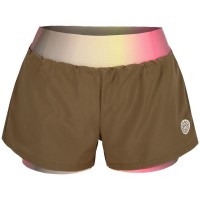 Short Bidi Badu Spectrum Impresso 2 em 1 Marron Amarillo Mujer  Oferta + Barato