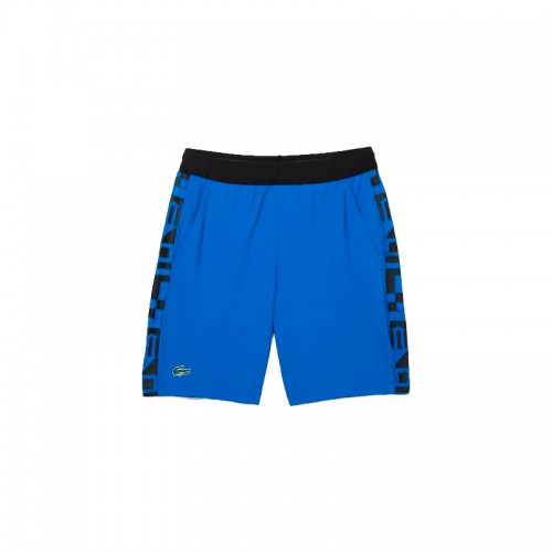 Short Lacoste Sport Azul Estampado