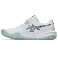 Baskets Asics Gel Challenger 15 TERRE BATTUE Blanc Lichen Vert  Offre - Pas cher