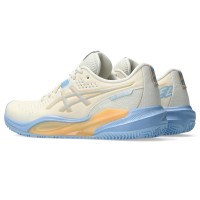 Zapatillas Asics Gel Challenger 15 Padel Crema Azul Stone Mujer  Oferta + Barato