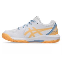 Baskets Junior Asics Gel Dedicate 8 GS Blanc Orange  Offre - Pas cher