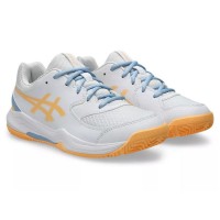 Baskets Junior Asics Gel Dedicate 8 GS Blanc Orange  Offre - Pas cher