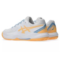 Baskets Junior Asics Gel Dedicate 8 GS Blanc Orange  Offre - Pas cher