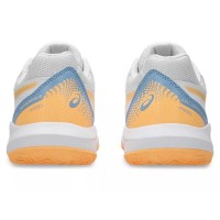 Baskets Junior Asics Gel Dedicate 8 GS Blanc Orange  Offre - Pas cher