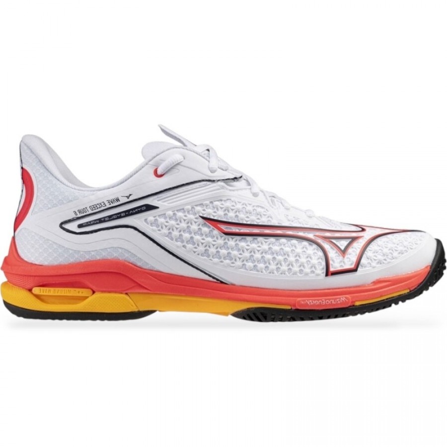 Sneakers Mizuno Wave Exceed Tour 6 Clay Bianco Corallo Giallo  Offerta + Economico